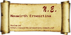 Neuwirth Ernesztina névjegykártya